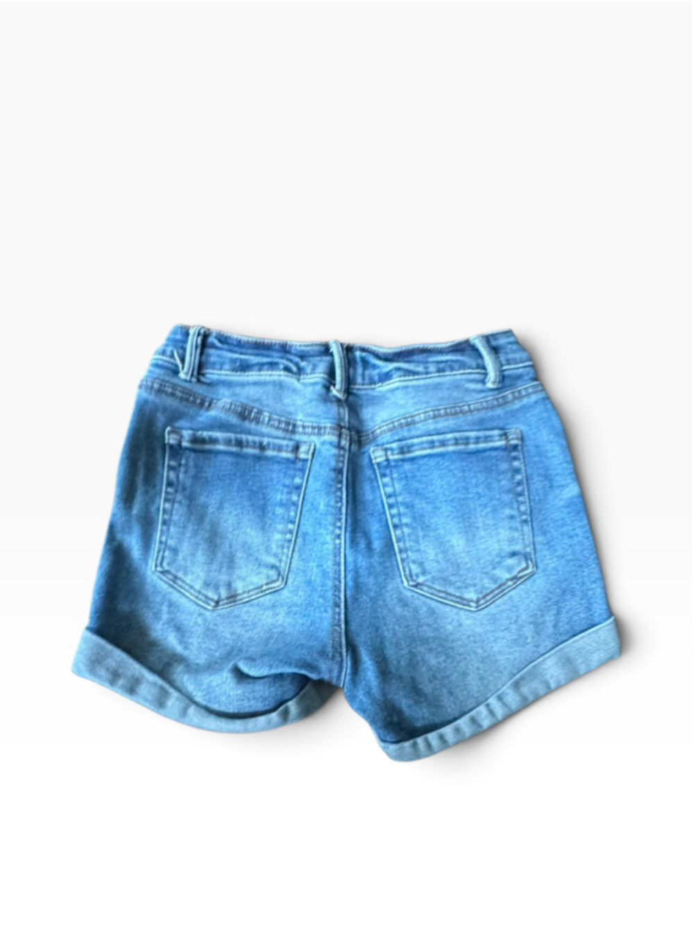 Women's Wax Jean Distressed Denim Shorts Blue Size M - Picture 2 of 3